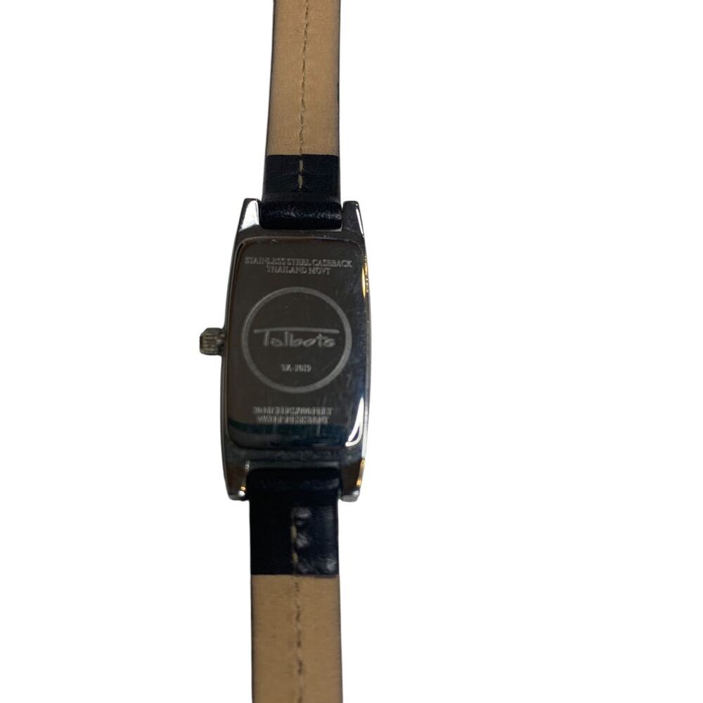 Talbots Womens Wristwatch Silvertone Rectangular Face Working - Picture 5 of 8